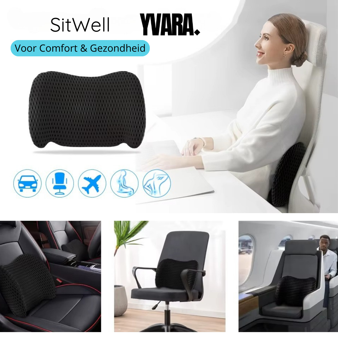 SitWell™ | Rugsteun Kussen voor Optimaal Zitcomfort