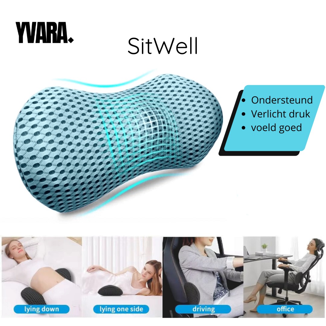 SitWell™ | Rugsteun Kussen voor Optimaal Zitcomfort