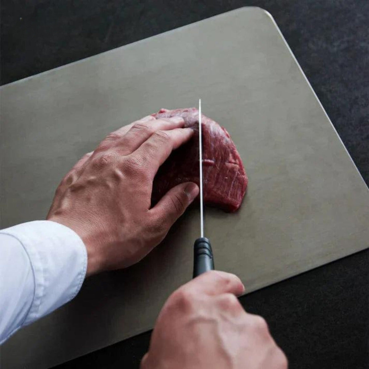 SlicePro™ | Roestvrijstalen & Antibacteriële Snijplank voor Hygiënisch Koken