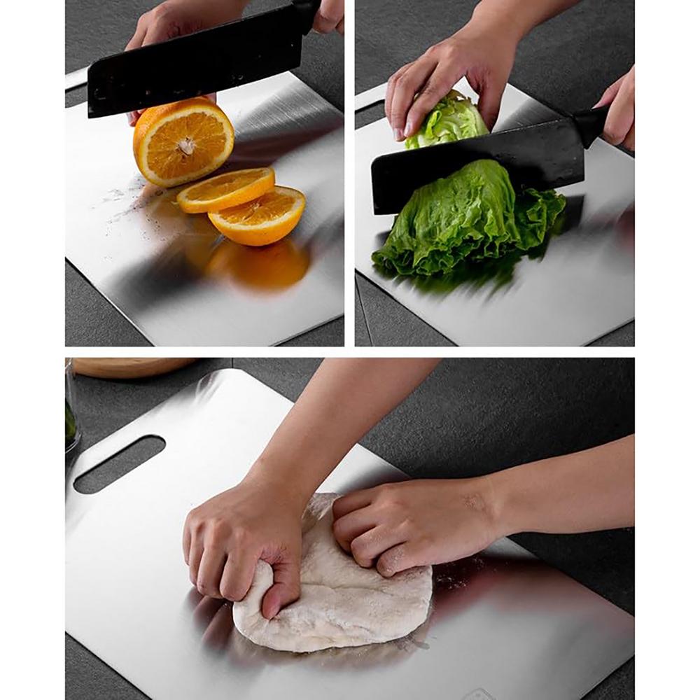 SlicePro™ | Roestvrijstalen & Antibacteriële Snijplank voor Hygiënisch Koken